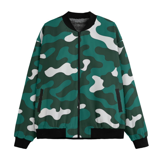 Philadelphia Eagles Camo Fleece Bomber Jacket – Military-Inspired Streetwear Style