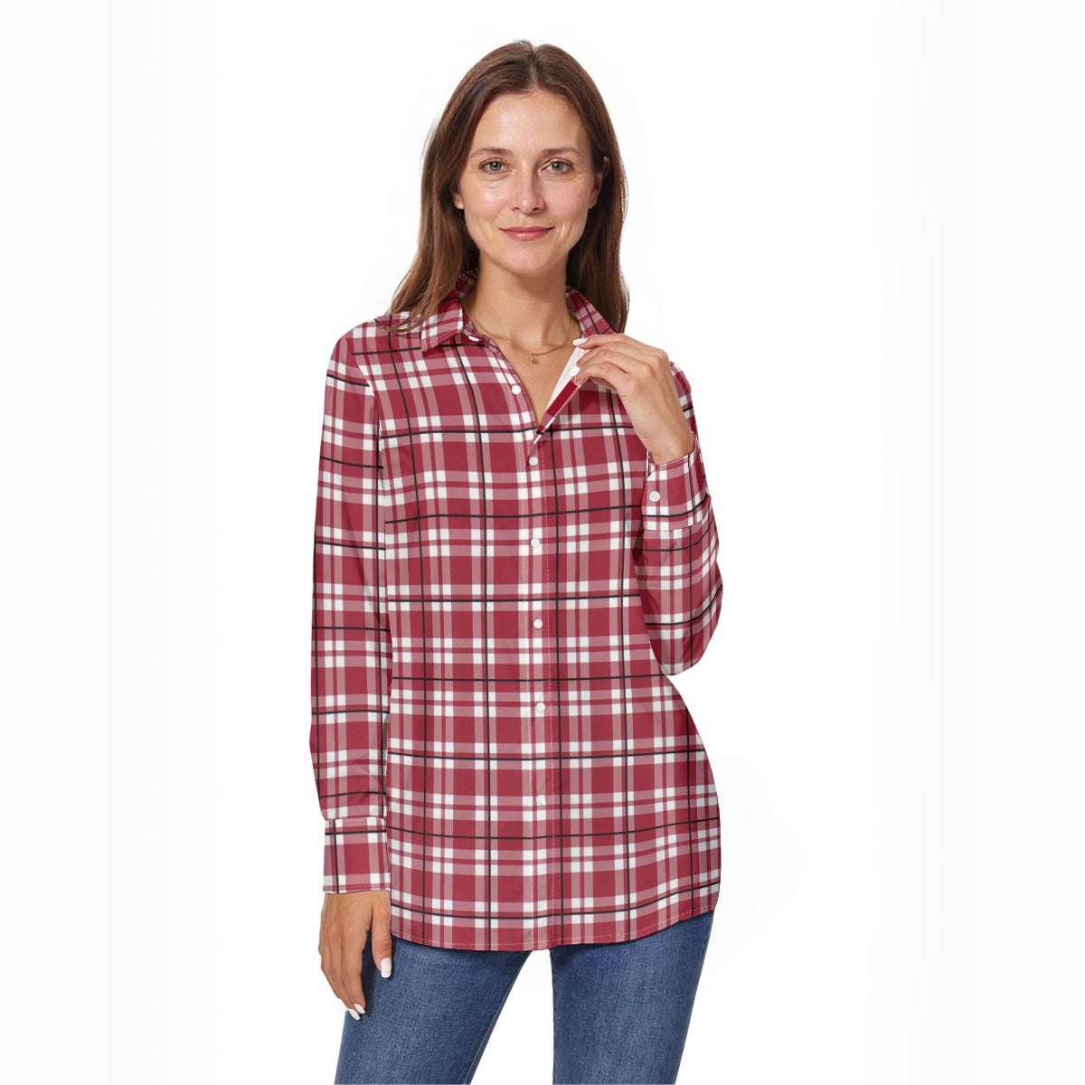 Alabama - Crimson Tide tartan plaid  Women's Long Sleeve Shirt
