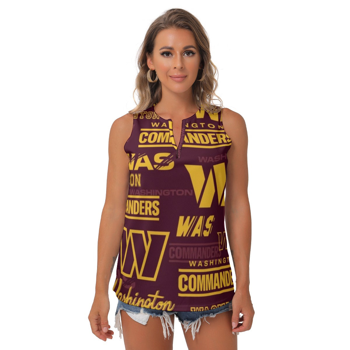Washington Commanders Women's Sleeveless V-Neck Top