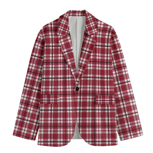 Alabama Tartan Plaid Men's Casual Flat Lapel Collar Blazer
