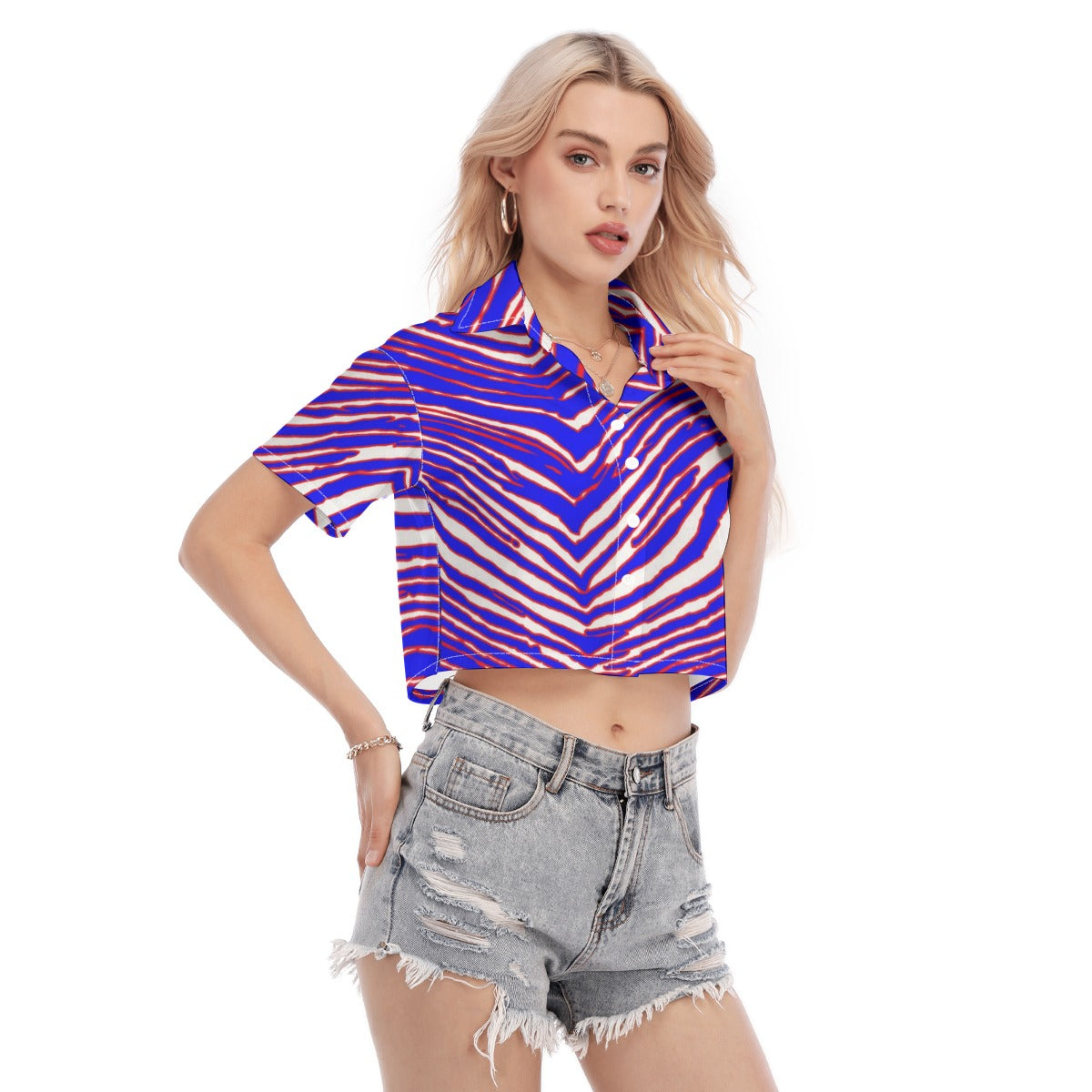 Buffalo Bills Zubaz Women's Cropped Shirt