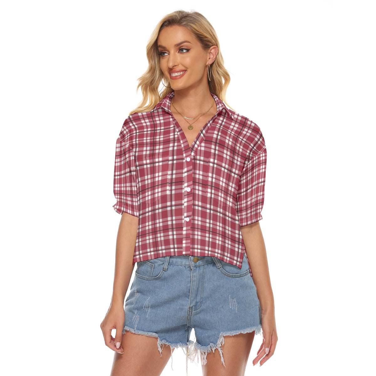 Alabama - Crimson Tide Tartan plaid Women's V-neck Shirts