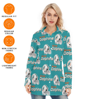 Miami Football Game Day All-Over Print Women's Long Shirt