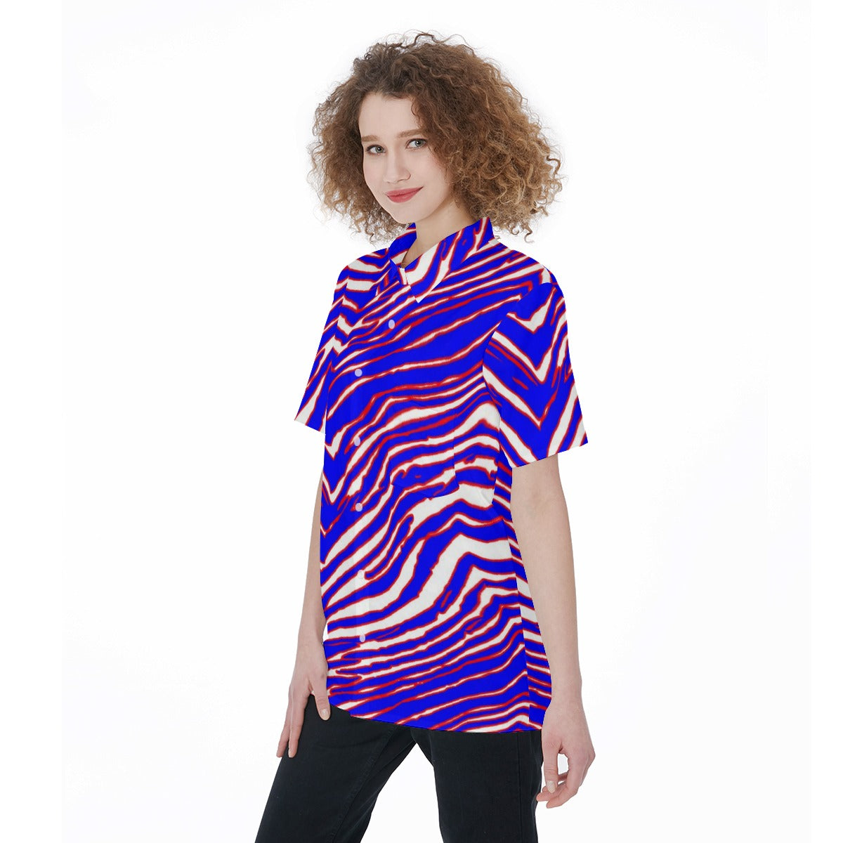 Buffalo Bills Zubaz Women's Short Sleeve Shirt With Pocket