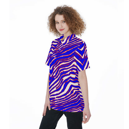 Buffalo Bills Zubaz Women's Short Sleeve Shirt With Pocket