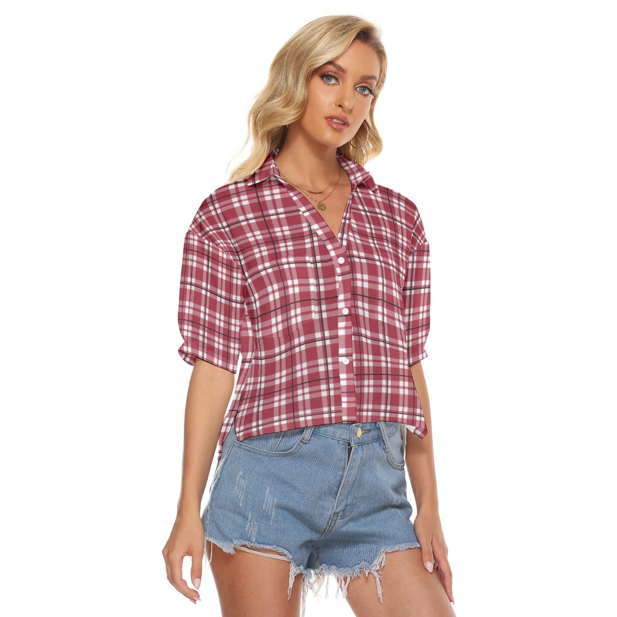 Alabama - Crimson Tide Tartan plaid Women's V-neck Shirts