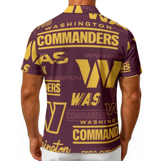 Washington Commanders Men's Hawaiian Shirt With Button Closure