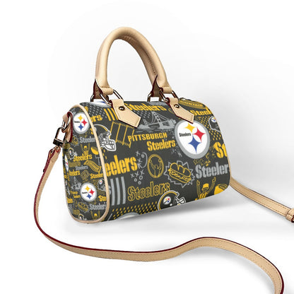Classic Barrel-Shaped PU Leather Handbag