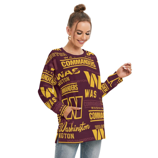 Washington Commanders Women's Side Split O-neck Sweatshirt