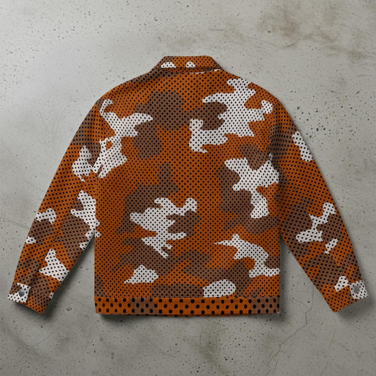 Urban Legend Texas  Burnt Orange White Camo Unisex Collared Jacket