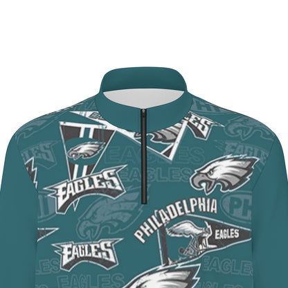 Philadelphia Football Game Day All-Over Print Men's Half Zip Pullover