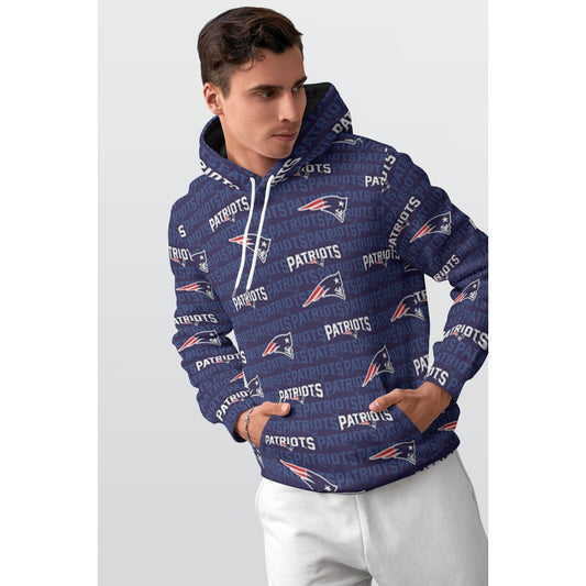 New England Football Game Day All-Over Print Men's Thicken Pullover Hoodie