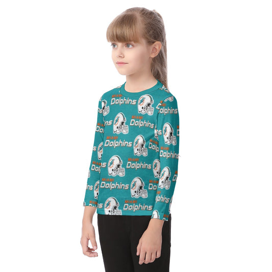 Miami Football Game Day All-Over Print Kid's O-neck Long Sleeve T-shirt