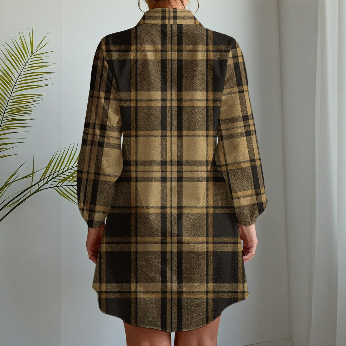 Colorado Tartan Plaid Women's Long Sleeve Shirt Dress
