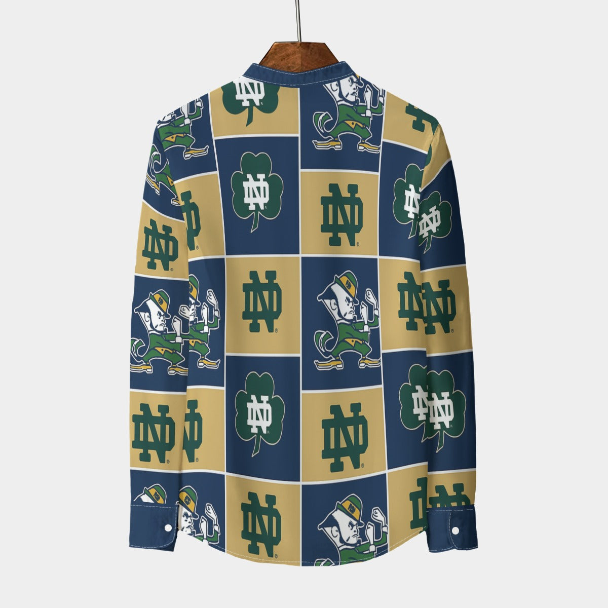 Urban Legend Notre Dame – Fighting Irish Stand Collar Shirt With Long Sleeve | 110GSM Imitation Flax