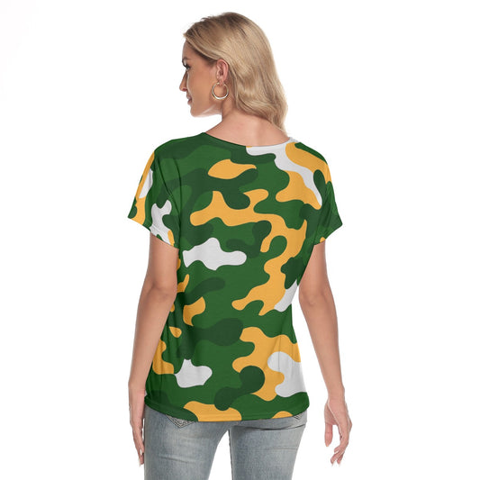 Green Bay Football Game Day All-Over Print Women's Loose V-neck Short Sleeve T-shirt