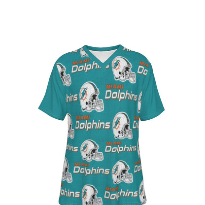 Miami Football Game Day All-Over Print V-Neck T-Shirt