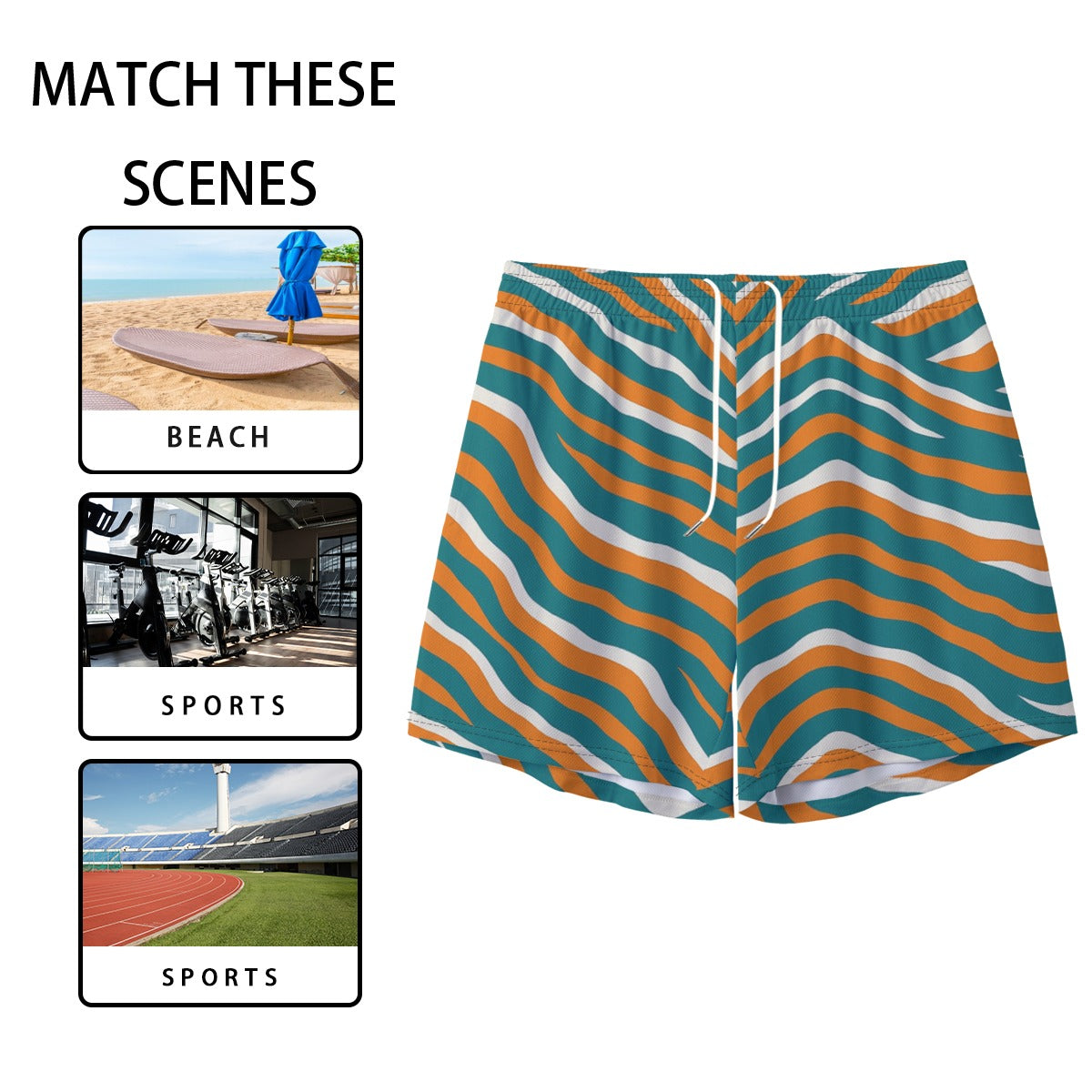 Miami Football Game Day All-Over Print Men's Pocket Customizable Shorts