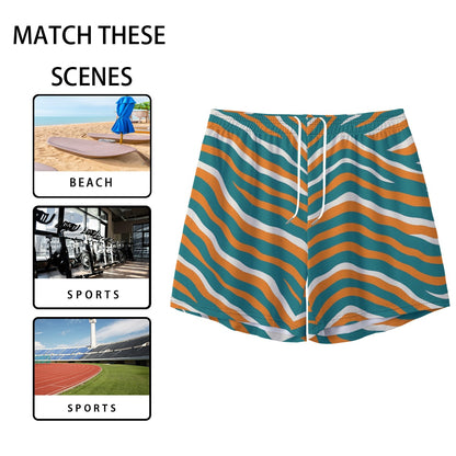 Miami Football Game Day All-Over Print Men's Pocket Customizable Shorts