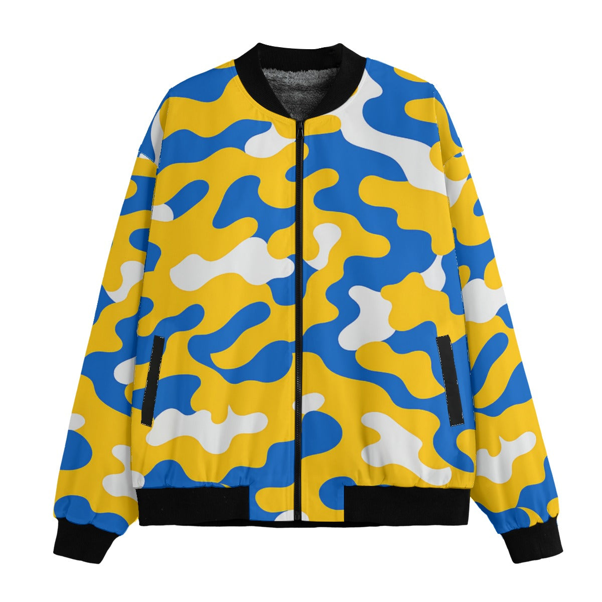 Los Angeles Chargers Camo Fleece Bomber Jacket – Powder Blue, Yellow and White NFL Streetwear