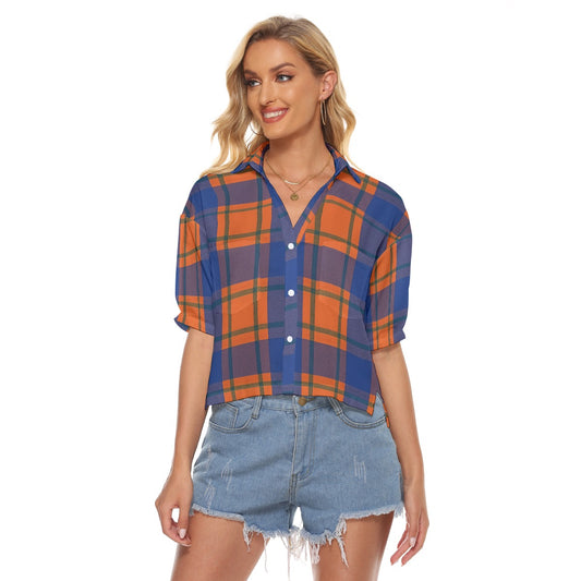 Urban Legend Florida Gators Tartan Plaid Women's V-Neck Shirt – Orange and Blue College Streetwear w