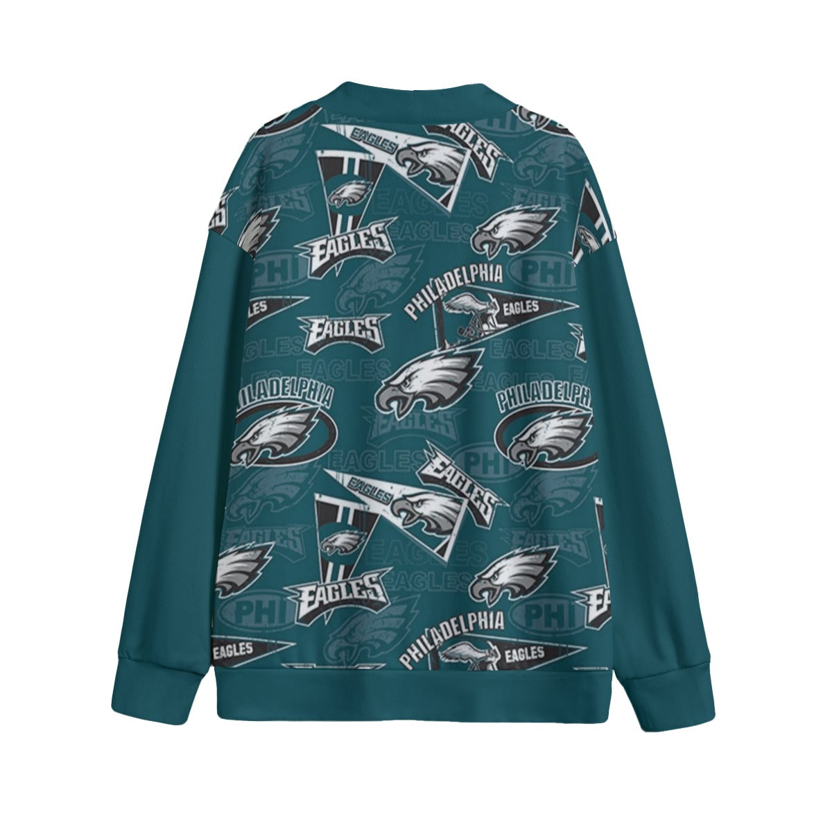 Philadelphia Football Game Day All-Over Print Unisex V-neck Knitted Fleece Cardigan With Button Closure