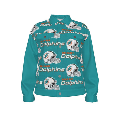 Miami Football Game Day All-Over Print Unisex Lapel Jacket | 245GSM Cotton