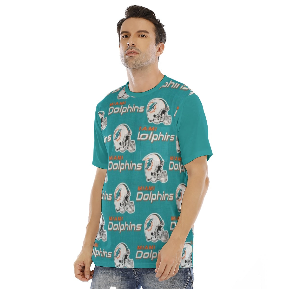 Miami Football Game Day All-Over Print Men's Short Sleeve T-shirt With Chest Pocket