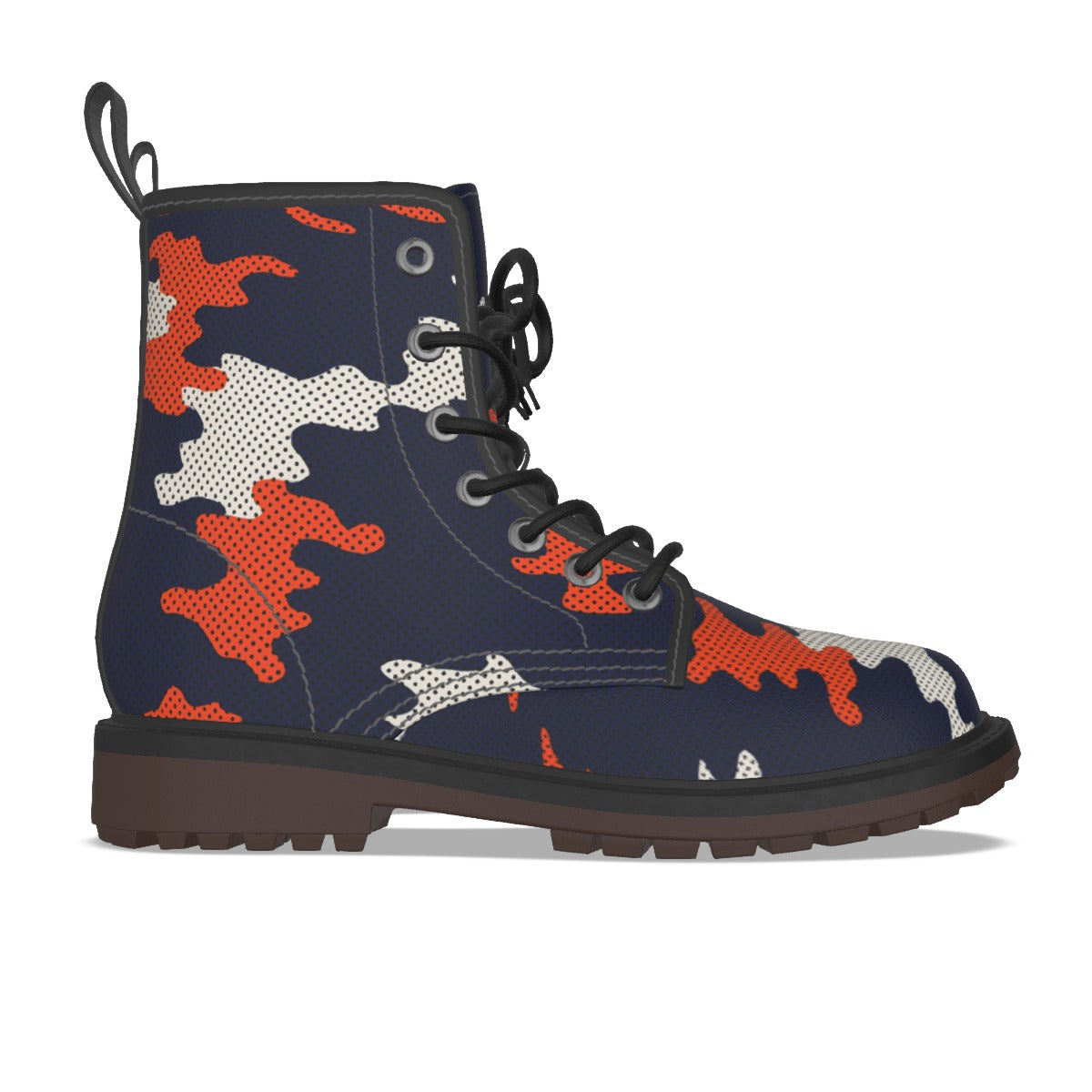 Urban Legend Illinois Urbana Orange and Blue Camo Martin Short Boots – Fighting Illini-Inspired Stre