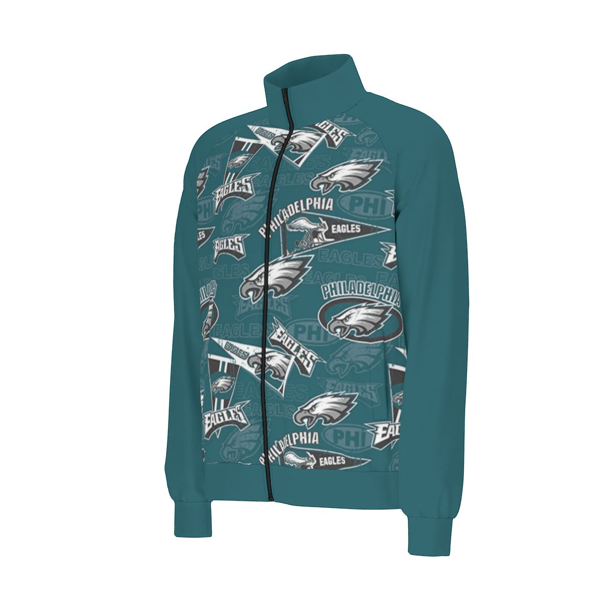 Philadelphia Football Game Day All-Over Print Men's Raglan-Sleeve Stand Collar Jacket