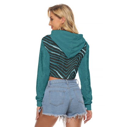 Philadelphia Football Game Day All-Over Print Women's Crop Top Hoodie|Velvet
