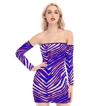 Buffalo Bills Zubaz Women's Off-shoulder Back Lace-up Dress