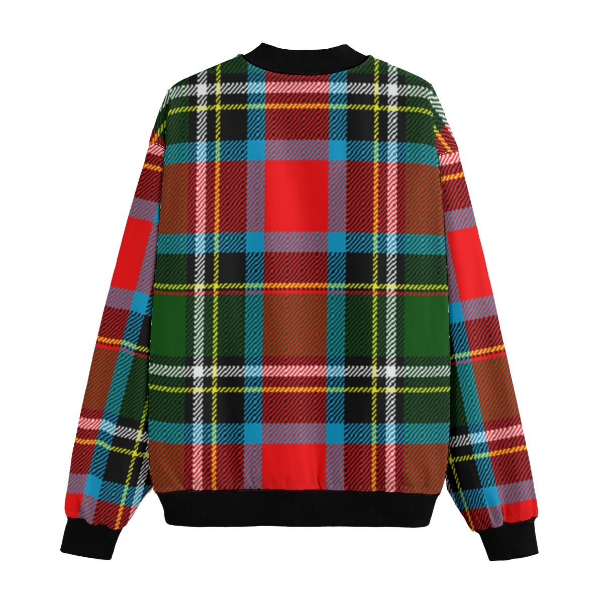 Hunting Stewart darker Royal Stewart green and blue tones tartan Fleece Bomber Jacket