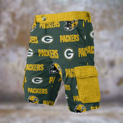 Green Bay Football Game Day All-Over Print Men's Cargo Shorts