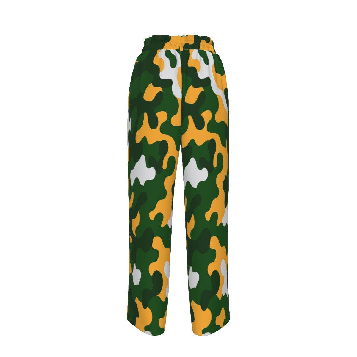 Green Bay Football Game Day All-Over Print Women's Faux Silk Wide-Leg Pants