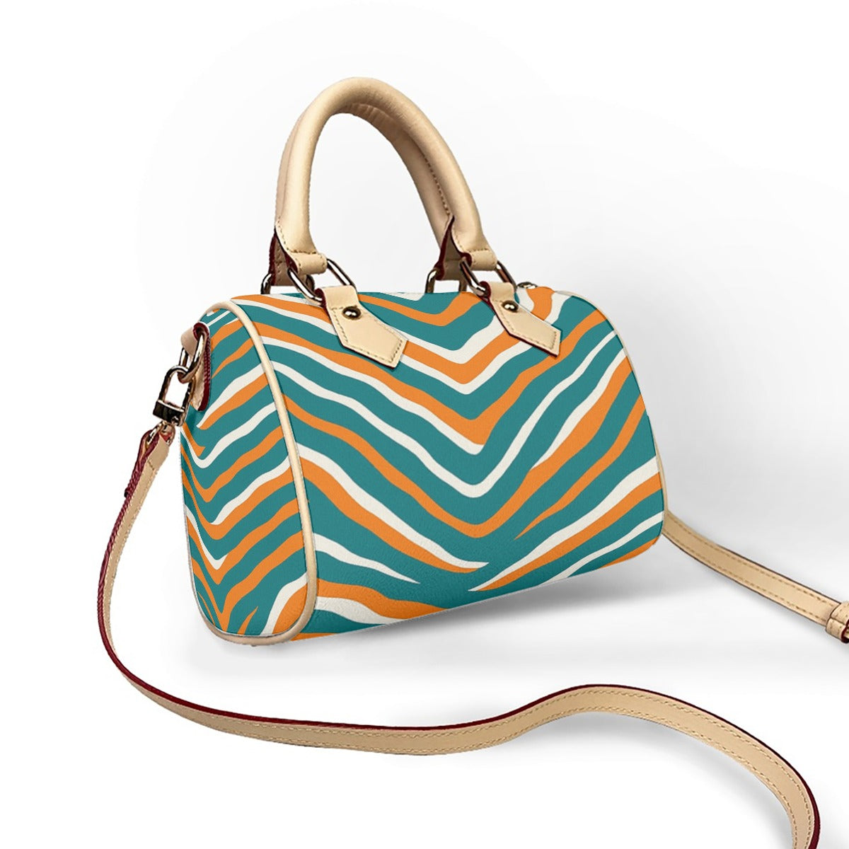 Miami Football Game Day Classic Barrel-Shaped PU Leather Handbag