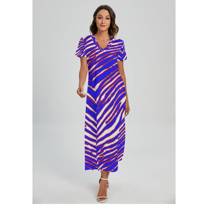 Buffalo Bills Zubaz Women's V-neck Dress With Side Slit