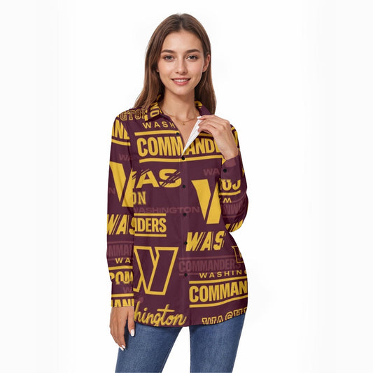 Washington Commanders Women's Comfort Shirt With Button|125GSM Cotton