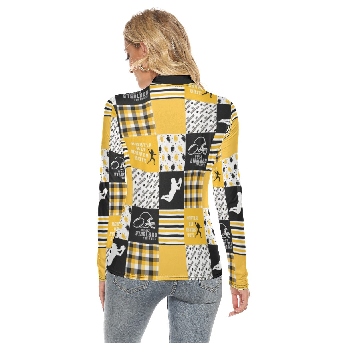 All Over Print Women's Stretchable Turtleneck Top