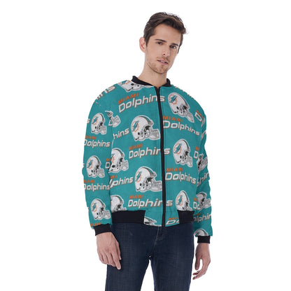 Miami Football Game Day All-Over Print Men's Bomber Jacket Without Sleeve Pocket