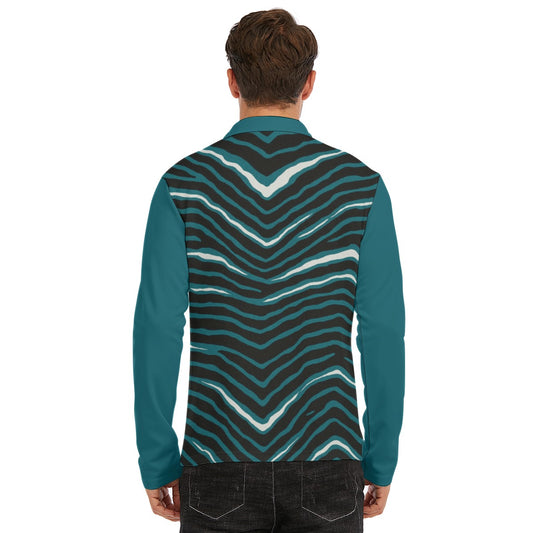 Philadelphia Football Game Day All-Over Print Men's Lapel T-shirt With Neckline Zipper Closure