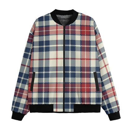 Urban Legend Tartan Plaid Fleece Bomber Jacket