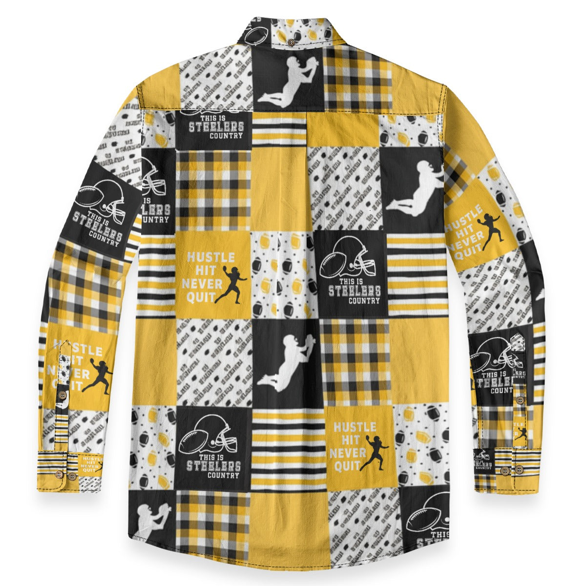 All-Over Print Men's Casual Lapel Long Sleeve Shirt|125GSM Cotton