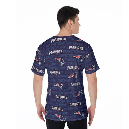 New England Football Game Day All-Over Print V-Neck T-Shirt