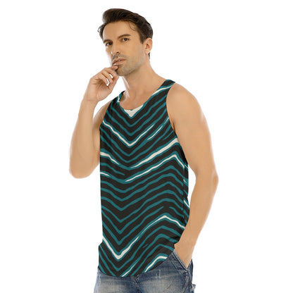 Philadelphia Football Game Day All-Over Print Men's Curved Hem Long Tank Top