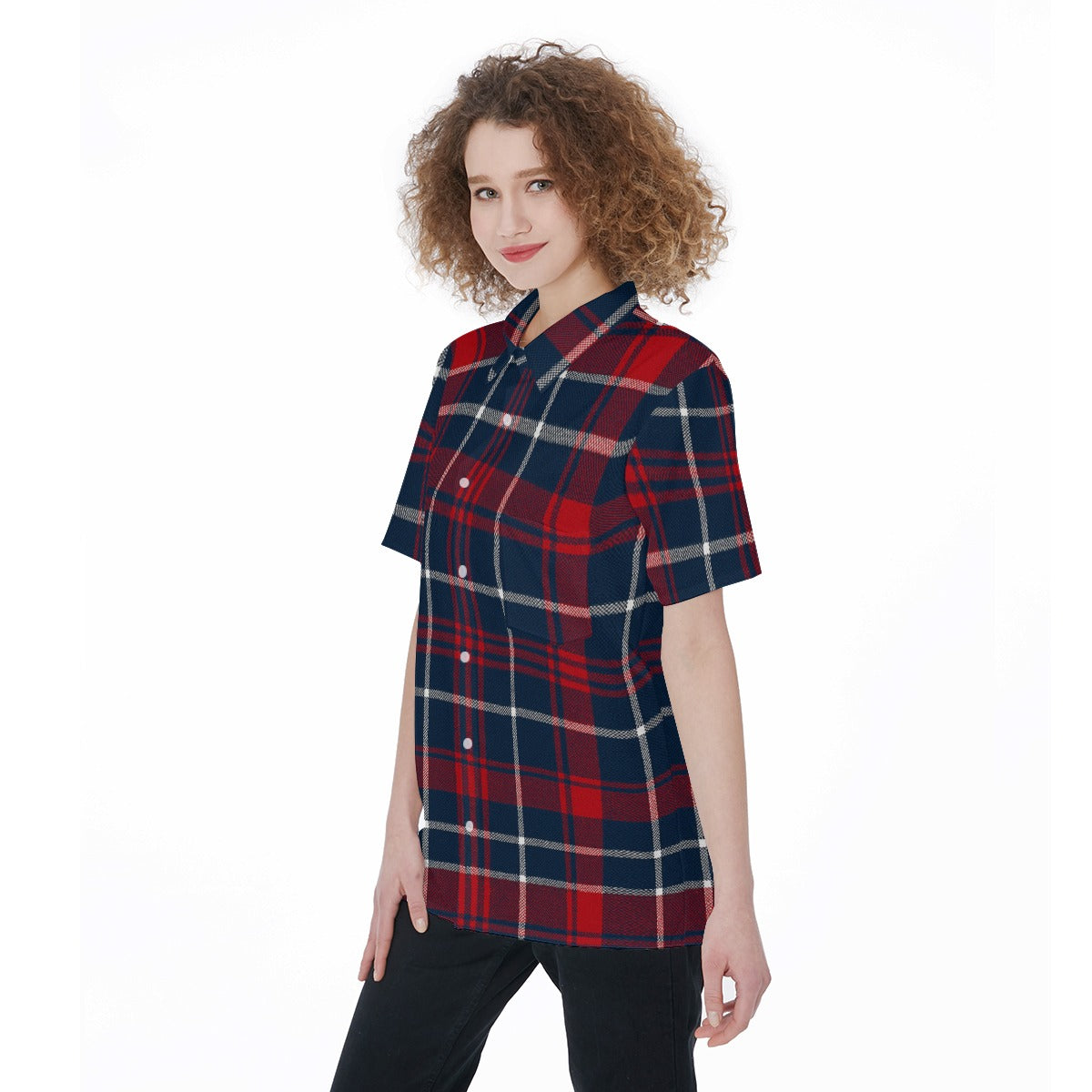 Arizona - Wildcats tartan plaid Women's Short Sleeve Shirt With Pocket