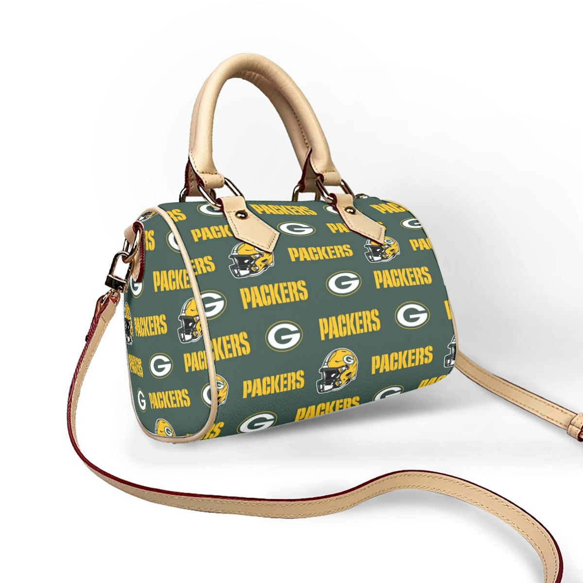 Green Bay Football Game Day Classic Barrel-Shaped PU Leather Handbag