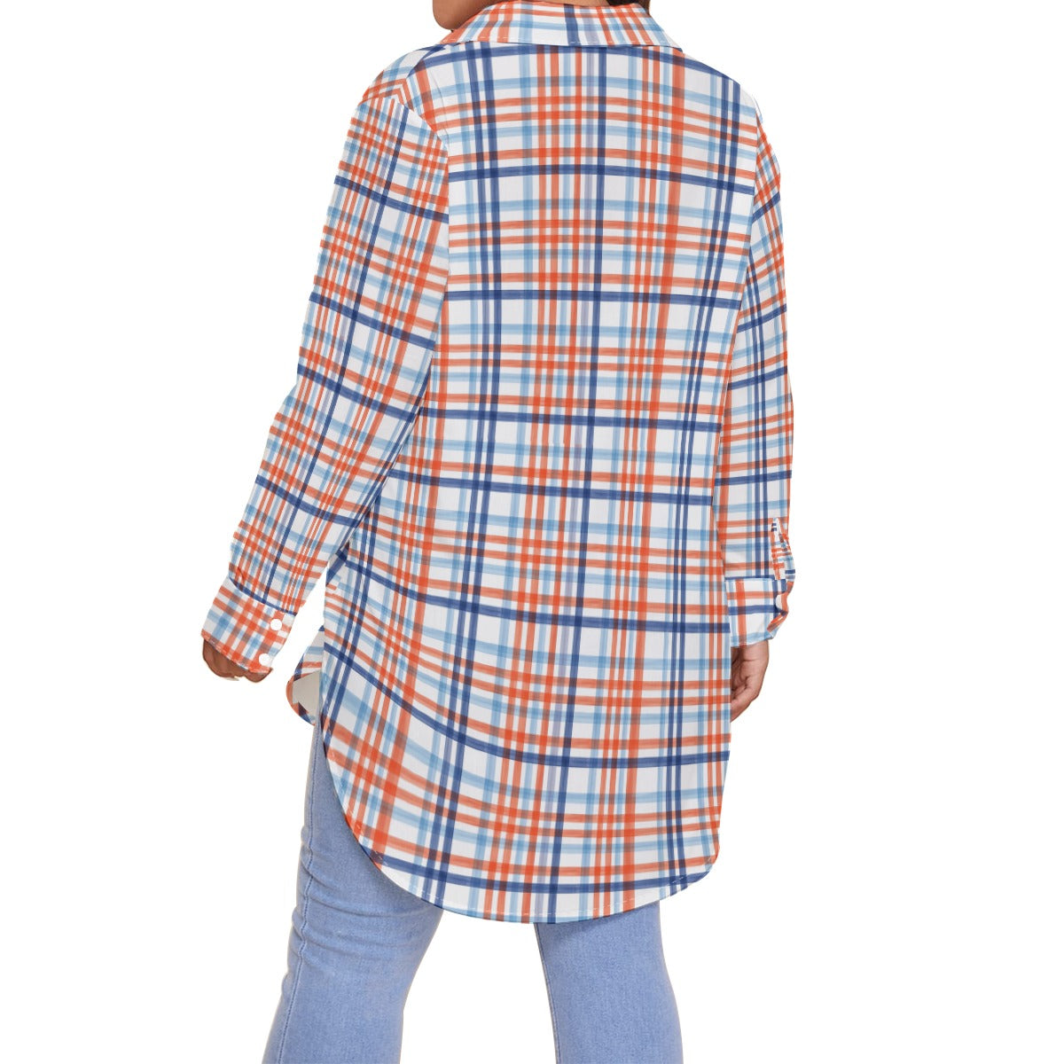 Florida - Gators tartan plaid Women's Shirt With Long Sleeve(Plus Size)