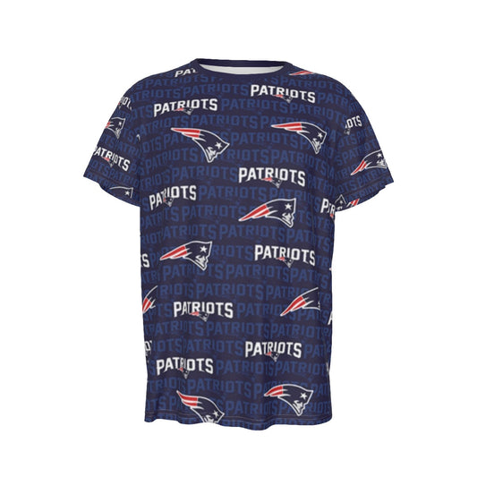 New England Football Game Day All-Over Print Men's Round Neck Short Sleeve T-Shirt