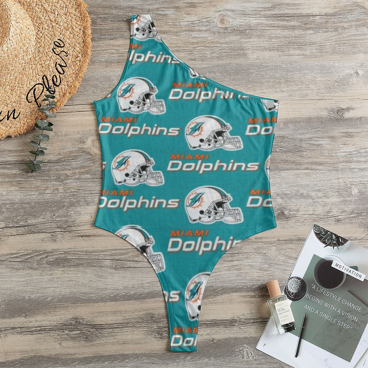 Miami Football Game Day All-Over Print Women's One-Shoulder Bodysuit